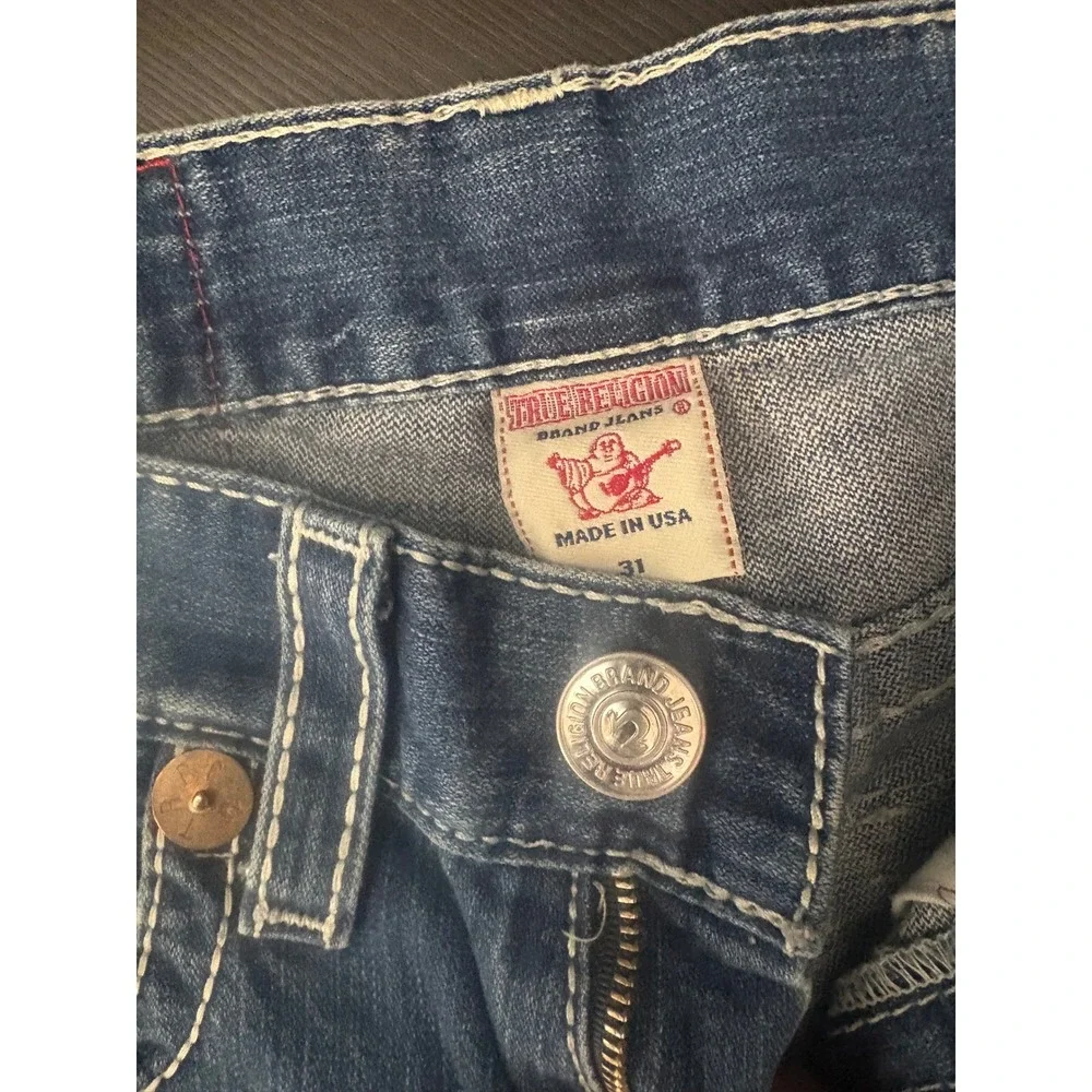 True religion rainbow Joey blue jean shorts men's size 31